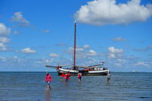 Wandelen op de bodem van de Waddenzee. Foto Sybylle Kroon